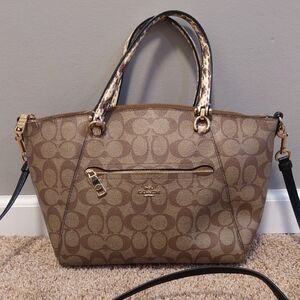 COACH Prairie Satchel Colorblock Signature Canvas Convertible Bag